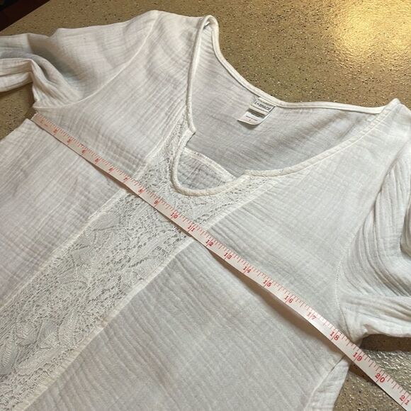 L*Space Boho Gauze & Embroidered Mini Babydoll Dress Cream sz S - Picture 9 of 16